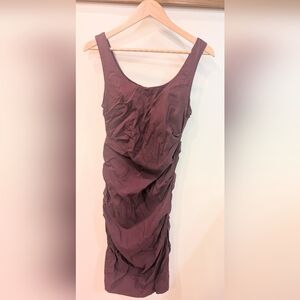 Papillon Blanc Sleeveless Burgundy Mini Dress
